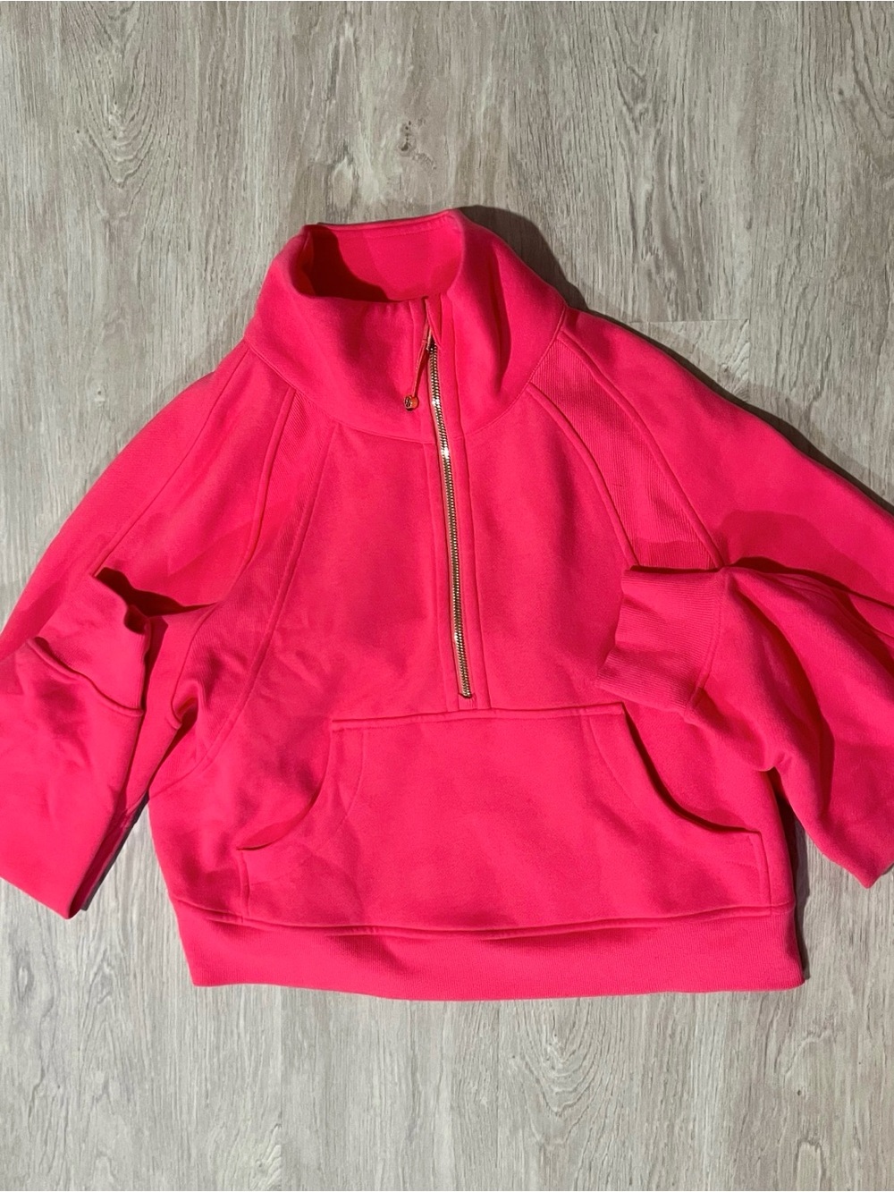 Lululemon Scuba Oversized Funnel Neck Pink Gold M/L Like New